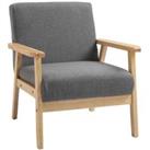 Homcom Minimalistic Chair Wood Frame - Grey