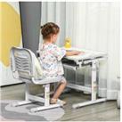 Homcom Kids Desk And Chair Set - Grey