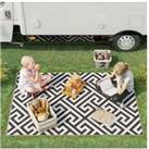 Outsunny 4X6Ft Outdoor Reversible Rug - Black