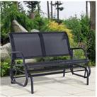 Outsunny 2-Person Outdoor Glider Bench - Black