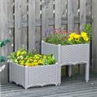 Outsunny Raised Plant Stand Lightweight - Grey
