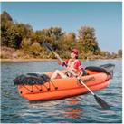 Outsunny Inflatable Kayak, Canoe Set - Orange