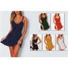 Women'S Polka Dot Backless Sling Dress - 6 Options - Red