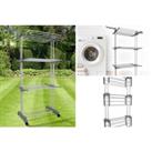3-Tier Foldable Clothes Airer With Wheels
