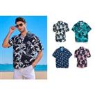 Men'S Hawaii Style Print Short Sleeve Shirt - 6 Colours - Black