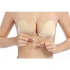 Heart-Shaped Silicone Invisible Winged Stick-On Bra - Black
