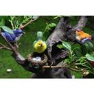 4 Piece Resin Bird And Nest Garden Miniature Figurines