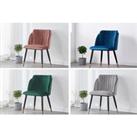 Kingsley Set Of Two Velvet Dining Chairs - 4 Colour Options - Green