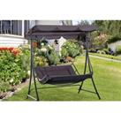 Outdoor Two-Person Swing Chair Garden Bench With Cushion - Green