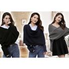 Sleeved Cardigan Wrap Sweater - 3 Colour Options - Blue