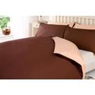 Reversible Double Bed Duvet Set - Chocolate/Latte