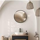 Kleankin Round Bathroom Mirror, Black