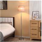 Homcom Floor Lamp With Hollow Out Fabric Shade, Grey