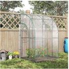 Outsunny Outdoor Walk-In Lean To Wall Tunnel Greenhouse