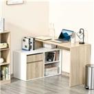 Homcom L-Desk - Oak/White