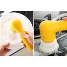 Electric Rotating Cleaning Brush - 5 Different Brush Heads! - White