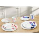16-Piece Porcelain Dinner Set - Five Design Options - Blue