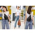Womens Pu Leather One Strap Crossbody Backpack - 2 Colours! - Black