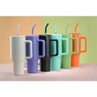 40Oz Stainless Steel Tumbler With Straw - Six Colours - White