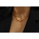 Gold-Plated Crystal Necklace - Silver