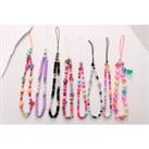 Beaded Colourful Phone Chain - 7 Designs! - Silver
