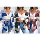 Open Front Long Knit Cardigan For Women In Three Colours - Blue