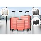 Hard Shell Suitcase With Locks - Set Of 1 Or 3 - 5 Colours! - Cream