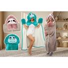 Fluffy Animals Hooded Wearable Blanket - Sloth, Cow & More! - Khaki