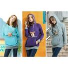 Womens Pet Pouch Hoodie With Long Sleeves In Many Colours - Green