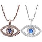 Blue Evil Eye Crystal Pendant Necklace