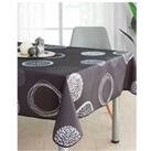 Stain Resistant Tablecloth Grey Stamps