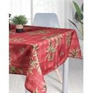 Stain Resistant Tablecloth Olive Red