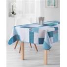 Stain Resistant Tablecloth Patchworkblue