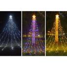 350 Led Christmas Star Solar Lights In 3 Colours - White
