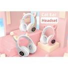 Cat Ear Wireless Foldable Headphones In 7 Colours - Red