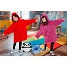 Kids Fluffy 2 In 1 Plush Toy & Hooded Blanket - Black