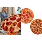 Warm Round Pizza Flannel Blanket In 3 Sizes And 2 Designs