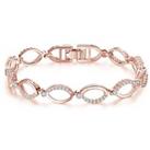 Rosegold Crystal Bracelet With Tags - Silver