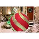 Giant Inflatable Led Christmas Ball Decor In 3 Colours - Green
