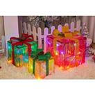 Set Of 3 Christmas Box Shaped Light Decorations In 2 Options