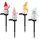 Single Or Pack Of 5 Christmas Snowman Outdoor Solar Lights - Orange