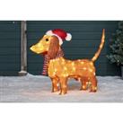Led Dachshund Christmas Dog Outdoor Statue