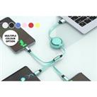3 In 1 Macaron Shaped Data Cable In 7 Colours - Green
