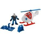 City Helicopter And Medic Figure Playset