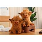 Long Haired Highland Cow Plush Toy In 3 Colours - Brown