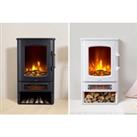 Electric Fireplace With Realistic Flame In 3 Options - Black