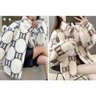 Printed Faux Fur Plush Coat In 5 Sizes And 3 Designs - White