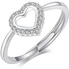 925 Sterling Silver Zirconia Heart Ring