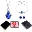 Necklace,Earrings&Bracelet+Valentine Box - Blue