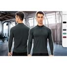 Men'S Zip Gym Compression Shirt - 5 Colours & Sizes! - Black